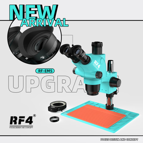 RF4 6.5X-65X Synchronous Zoom High Temperature Resistant Chassis 144LED Stereo Magnification Triocular Microscope RF6565TV-PO4