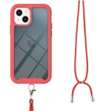 3IN1 Shockproof Transparent Crossbody Lanyard Phone Case For iPhone 17 Air 16  15 14 13 12 Pro Max Mini Plus Luxury Strap Clear Back Cover