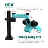 RF4 6.5-65X Precise Locking Magnification Zoom 360 ° Rotation Adjustable Swing Arm Universal Stereo Microscope RF6565PRO-FO19