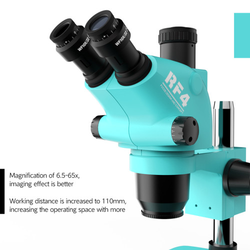 RF4 Good Quality 6.5-65X Triocular Synchronous Zoom Lens Apply To Stereo Magnification Microscope RF6565-PO4
