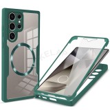 Clear Full Cover for Samsung Galaxy S24 Ultra S22 S21 S23 FE Magnetic Phone Case With PET Screen Protector Camera Protection