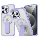 Luxury For Magsafe Folding Stand Magnetic Phone Case For iPhone 17 Air 16 15 14 Plus 13 12 11 Pro Max Matte Translucent Shockproof Cover