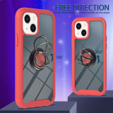 3IN1 Shockproof Transparent Ring Holder Phone Case For iPhone 15 14 13 12 Pro Max Mini Plus Fashion Luxury Stand Clear Back Cove