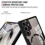 Clear Full Cover for Samsung Galaxy S24 Ultra S22 S21 S23 FE Magnetic Phone Case With PET Screen Protector Camera Protection