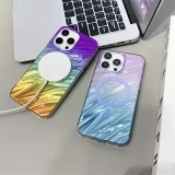 Aurora Gradient For Case For iPhone 15 14 13 12 11 Plus Pro Max Magnetic Colorful Laser Wireless Charging Cover