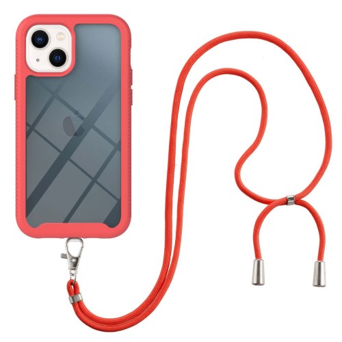 3IN1 Shockproof Transparent Crossbody Lanyard Phone Case For iPhone 15 14 13 12 Pro Max Mini Plus Luxury Strap Clear Back Cover