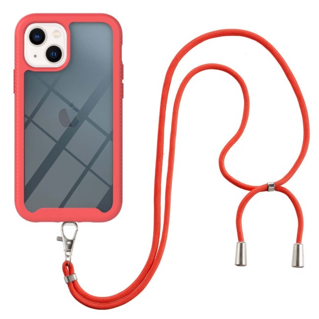 3IN1 Shockproof Transparent Crossbody Lanyard Phone Case For iPhone 17 Air 16  15 14 13 12 Pro Max Mini Plus Luxury Strap Clear Back Cover