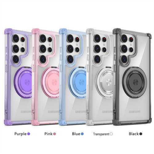 Transparent Magnetic Phone Case For Samsung Galaxy S24 S22 S23 S21 Note20 Plus Ultra FE Magsafe Wireless Charge Shockproof Cover