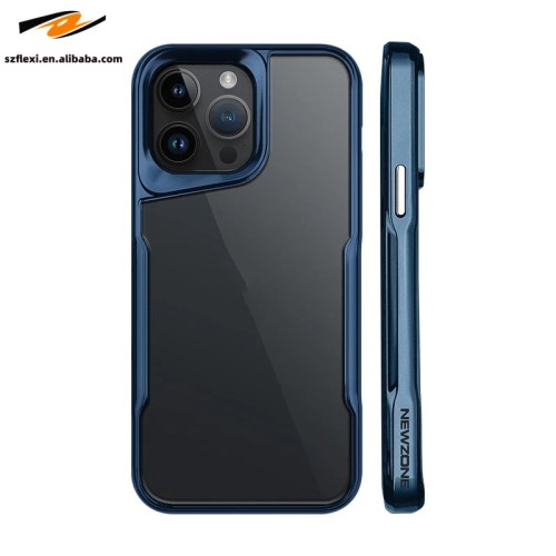 Luxury Acrylic Transparent Plating Frame Phone Shell For iPhone 15 14 13 Pro 12 11 PC Hard Back Bumper Shockproof Cover