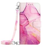 Wallet Necklace Case For Samsung Galaxy S24 Ultra S22 S23 Plus A53 A54 A34 A15 A25 A55 A35 S20 FE Stand Marble Strap Flip Cover