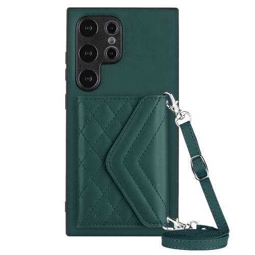 Wallet Case for Samsung Galaxy S24 Ultra S23 Plus S21 S20 FE A35 A54 A55 Luxury Strap Card Leather Stand Crossbody Lanyard Cover