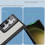 Plastic WIth Kickstand Hard Shell Phone Case for Samsung Galaxy S23 FE S24 Ultra Plus Camera Protector Fall Protection Cover