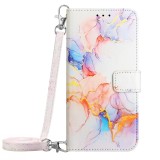 Wallet Necklace Case For Samsung Galaxy S24 Ultra S22 S23 Plus A53 A54 A34 A15 A25 A55 A35 S20 FE Stand Marble Strap Flip Cover