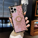 Fashion Ring Stand Cover Astronaut Plating Flower Case For Samsung Galaxy S24Ultra S23 S22 S21 S20 Note 20 A15 S10 S9 A53 A54