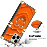 Bling 3D Love Heart Square Leather Ring Holder Case For Samsung S24 Ultra S23 S22 S21 Plus S23 FE A34 A24 A54 Shockproof Cover