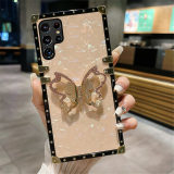 Shell Pattern 3D Butterfly Square Case For Samsung Galaxy S24Ultra S23 S22 S21 S20 S8 S9 S10 Plus Note 20 10 Plating Cover