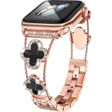 Women Diamond Bracelet Four-leaf clover Metal Strap for Apple Watch Ultra2 49/45/44/42/41/40/38mm Iwatch Series 9 8 7 SE 6 5 4 3