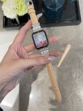 Jewelry band For Apple Watch ultra-2-9-8-7-6-5-4-3-SE 49mm 45mm 41mm 42-40mm-44mm Women Luxury diamond slim Leather iWatch strap