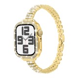 Diamond Case + Strap For Apple Watch 9 8 7 SE 49mm 45mm 44mm 40mm 41mm for iWatch 6 5 4 42mm 38mm Crystal Stainless Steel Band