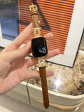 Diamond design strap for Apple Watch Band 44mm 45mm 38-42-40-41mm luxury Leather Bracelet iwatch series 8 7 SE 6 5 4 Ultra 49mm