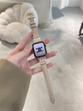 Jewelry band For Apple Watch ultra-2-9-8-7-6-5-4-3-SE 49mm 45mm 41mm 42-40mm-44mm Women Luxury diamond slim Leather iWatch strap
