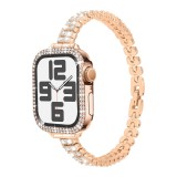 Diamond Case + Strap For Apple Watch 9 8 7 SE 49mm 45mm 44mm 40mm 41mm for iWatch 6 5 4 42mm 38mm Crystal Stainless Steel Band