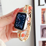 Woman Diamond Metal for Apple watch strap 49mm 45mm 44mm 42mm 40mm Stainless steel Link bracelet iWatch 9 8 7 SE 5 Accessories