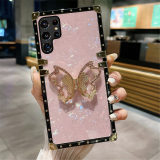 Shell Pattern 3D Butterfly Square Case For Samsung Galaxy S24Ultra S23 S22 S21 S20 S8 S9 S10 Plus Note 20 10 Plating Cover