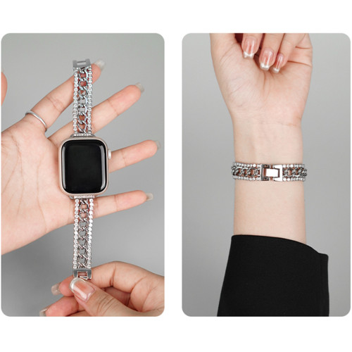 Diamond Straps For Apple Watch 9 Band Ultra 2 49mm 38 41mm 40 44 45mm 42mm Luxury Metal Bracelets IWatch Series 9 8 7 6 SE 5 4 3