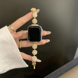 Stainless Steel Luxury Band for Apple Watch Bracelet Ultra 49mm 9 8 7 42mm 44 45 Diamond Women Strap for IWatchSe 6 5 4 38 40 41