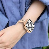 Diamond Case + Strap For Apple Watch 9 8 7 SE 49mm 45mm 44mm 40mm 41mm for iWatch 6 5 4 42mm 38mm Crystal Stainless Steel Band