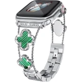 Women Diamond Bracelet Four-leaf clover Metal Strap for Apple Watch Ultra2 49/45/44/42/41/40/38mm Iwatch Series 9 8 7 SE 6 5 4 3