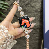 Women Metal Band for Apple Watch 40mm 41mm 42mm 44mm 45mm 38 49mm Slim Diamond Bracelet Iwatch Series 9 8 7 6 5 Se Ultra 2 Strap