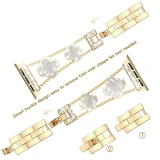 Women Diamond Bracelet Four-leaf clover Metal Strap for Apple Watch Ultra2 49/45/44/42/41/40/38mm Iwatch Series 9 8 7 SE 6 5 4 3
