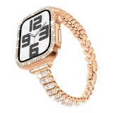 Diamond Case + Strap For Apple Watch 9 8 7 SE 49mm 45mm 44mm 40mm 41mm for iWatch 6 5 4 42mm 38mm Crystal Stainless Steel Band