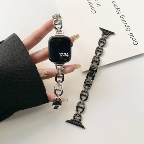 Stainless Steel Strap For Apple Watch 40mm 41mm 9 8 7 6 5 4 Diamond Bling Women Bracelet For IWatch Ultra 38mm 49 42 44 45 Band
