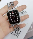 Metal Diamond Strap for Apple Watch 9 8 7 45mm 41mm Women Stainless Steel Swan Style Bracelet IWatch 6 5 4 3 SE 44mm 40mm 42mm