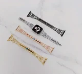 Metal Diamond Strap for Apple Watch 9 8 7 45mm 41mm Women Stainless Steel Swan Style Bracelet IWatch 6 5 4 3 SE 44mm 40mm 42mm
