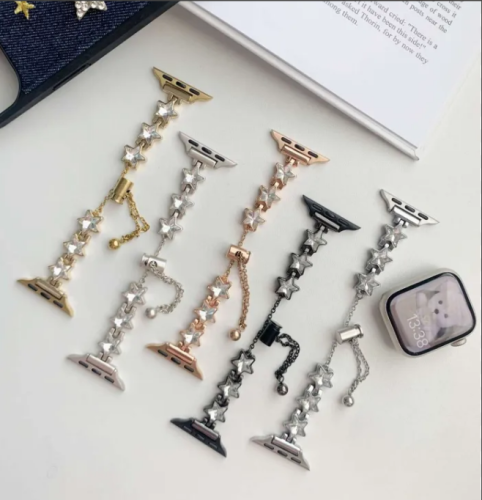 Y2K Star Diamond Metal Strap For Apple Watch Band 49mm 41mm 45mm 44mm 40mm 38mm 42mm Women Bracelet For iWatch Ultra SE 9876543