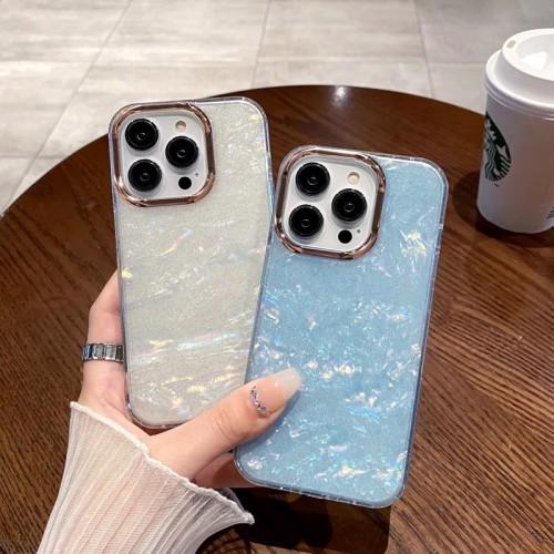 New Shell Pattern Colorful Gradient for iPhone 15 14 13 12 11 Pro Max Plus Case Fall Protection Cover Bumper