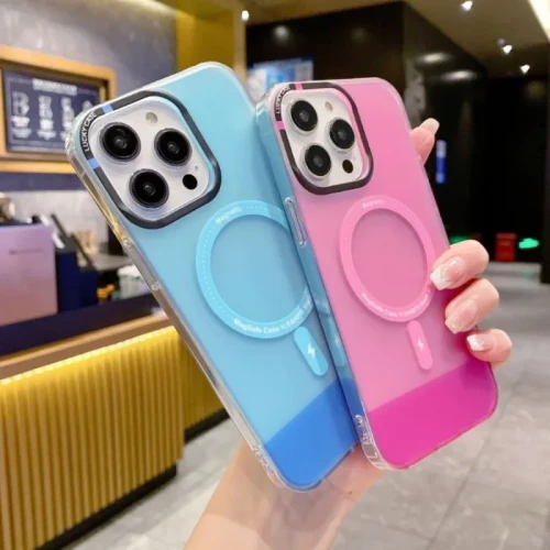 Matte Translucent For Magsafe Case For iPhone 15 Pro 14 13 12 11 ProMax Magnetic Wireless Charge Cover With Lens Film Protection
