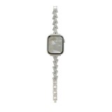 Metal Steel Strap For Apple Watch Series 9 8 7 6 SE 4 5 45/44/42mm Luxury Glitter Diamond Bracelet IWatch Ultra2 49mm 40mm 38mm