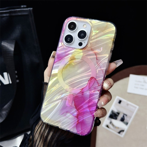 Art Abstract Marble Wrinkles Magnetic Phone Case For iPhone 15 Pro 14 Plus 12 13 Pro Max Cover for Magsafe Silicone Cute Cases