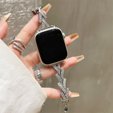 Metal Steel Strap For Apple Watch Series 9 8 7 6 SE 4 5 45/44/42mm Luxury Glitter Diamond Bracelet IWatch Ultra2 49mm 40mm 38mm