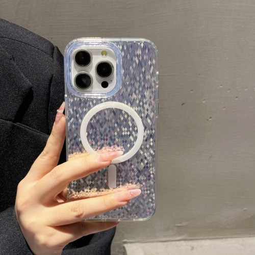 Glitter Soft TPU Sequins Phone Case for iPhone 15 14 13 12 Pro Max Plus for Magsafe Magnetic Wireless Charging Clear Back Cover