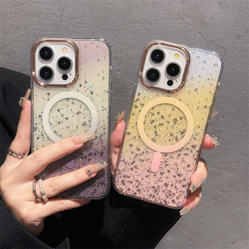 Gradient  strong magnetic suction for iPhone 15 14 13 pro max case Magsafe wireless charging anti drop protection cover bumper