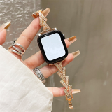 Metal Steel Strap For Apple Watch Series 9 8 7 6 SE 4 5 45/44/42mm Luxury Glitter Diamond Bracelet IWatch Ultra2 49mm 40mm 38mm
