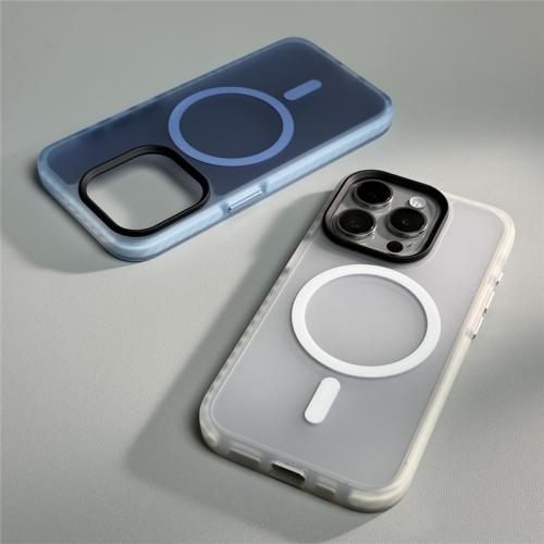 Frosted anti-fall bumper Magsafe case for iphone 15pro 13 14pro 14 15 13pro 15pro max Wireless charging protective cover