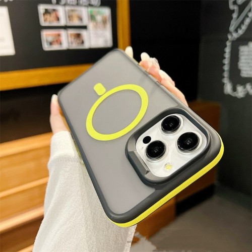 Two-color Shield Magnetic Transparent Phone Case For iPhone 16 15 14 Plus 13 12 11 Pro Max Anti-drop Clear Matte Protective Cover