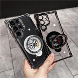 Shockproof Airbags Armor Magnetic Transparent Case for Samsung Galaxy S24 Ultra S23 Fe S22 Plus A54 A34 A15 A25 A35 A55 A53 5G
